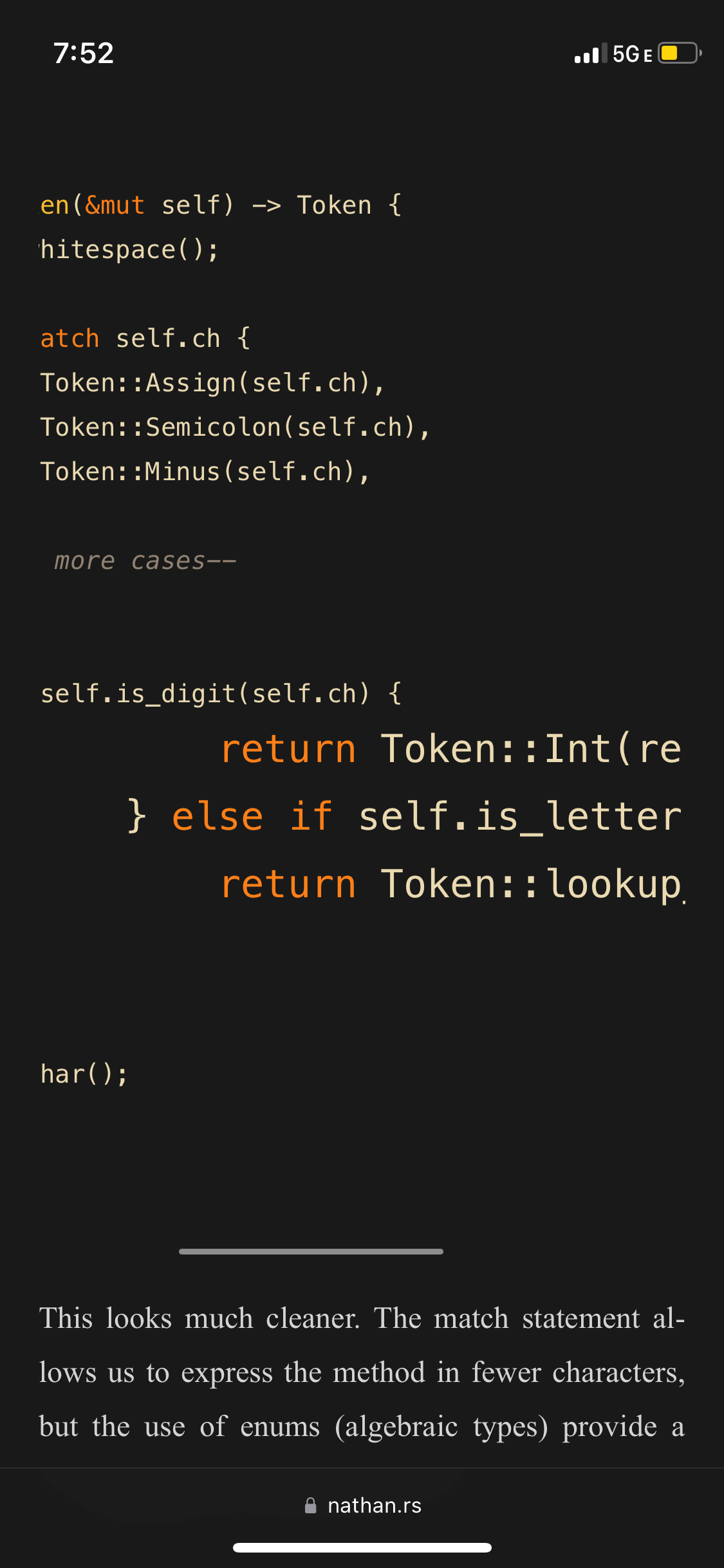 shyam.blog long lines in code block, issue